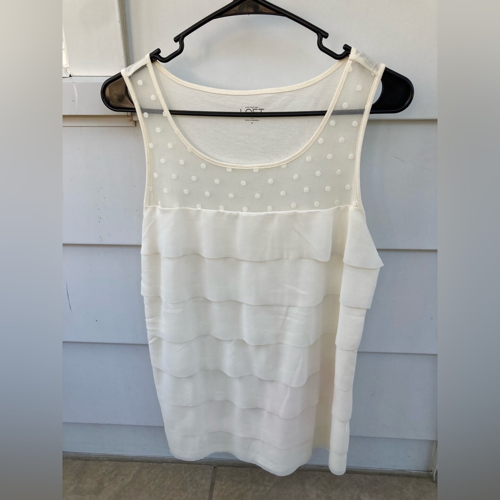 LOFT Cream Colored Shirt Size M